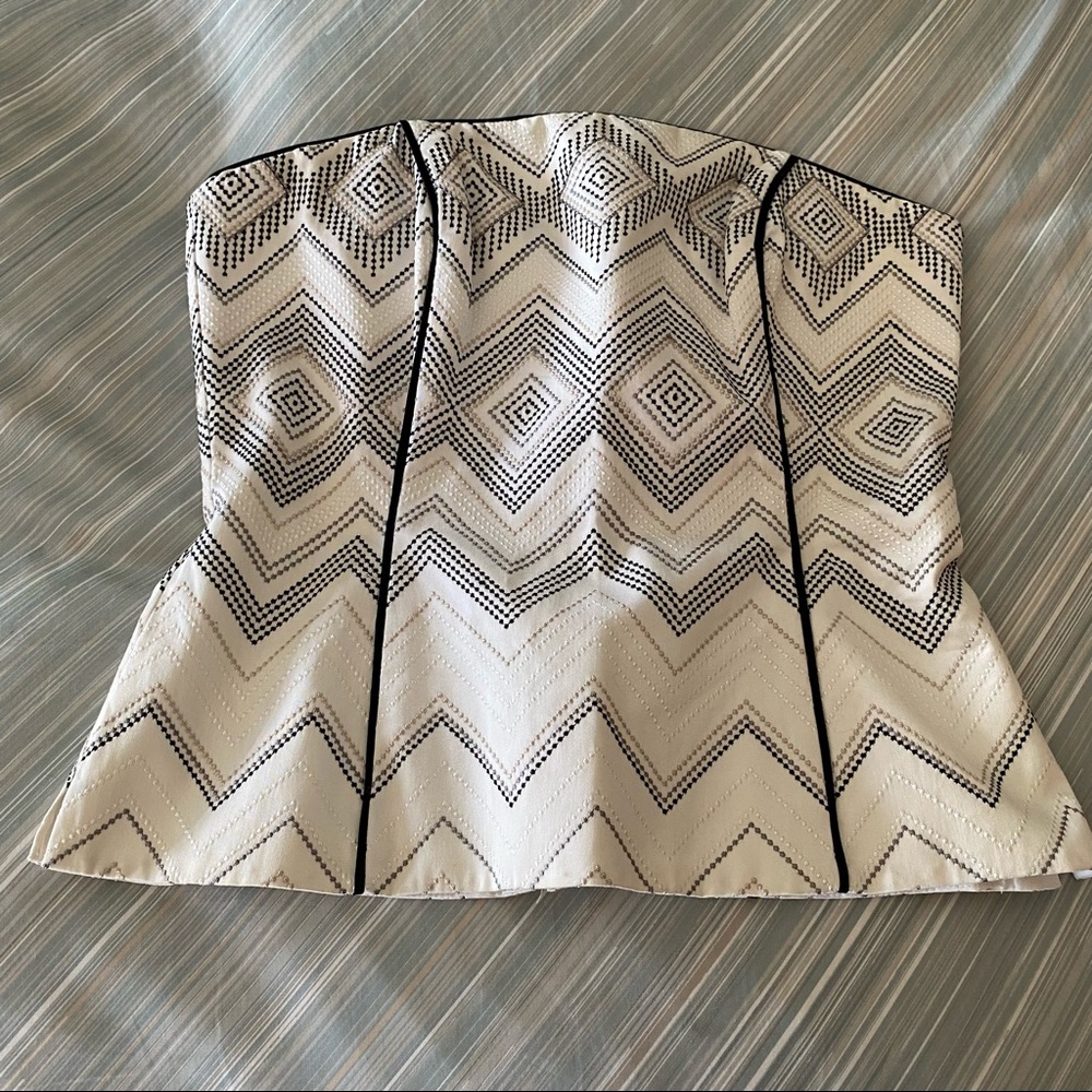 WHBM White/Tan/Black Bustier